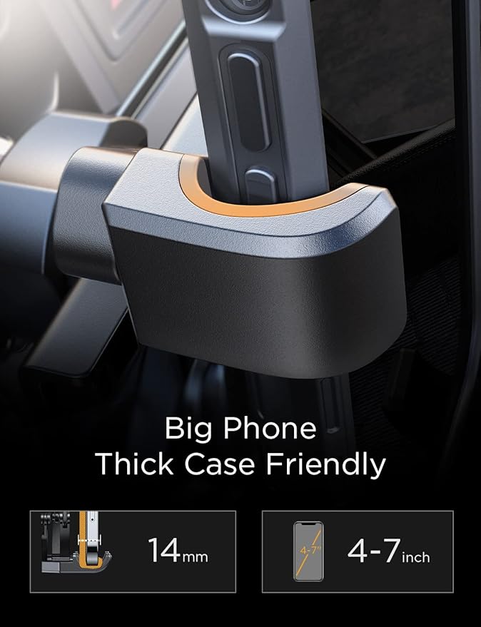 AINOPE Car Phone Holder Mount Vent 2025 Gravity Air Vent Phone Holders for Your Car for iPhone 16 Pro Max with Vent Clip Hand Free Cell Phone Car Mount Holder for iPhone 15 Plus Samsung Silver