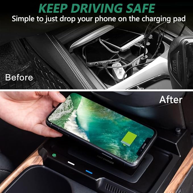 Wireless Car Charger for Honda CR-V/CRV Hybrid 2017 2018 2019, 15W Qi Fast Charging Phone Charger Pad for iPhone Galaxy, Center Console Accessory for 5th Gen CRV, Gift for Honda CR-V Owners