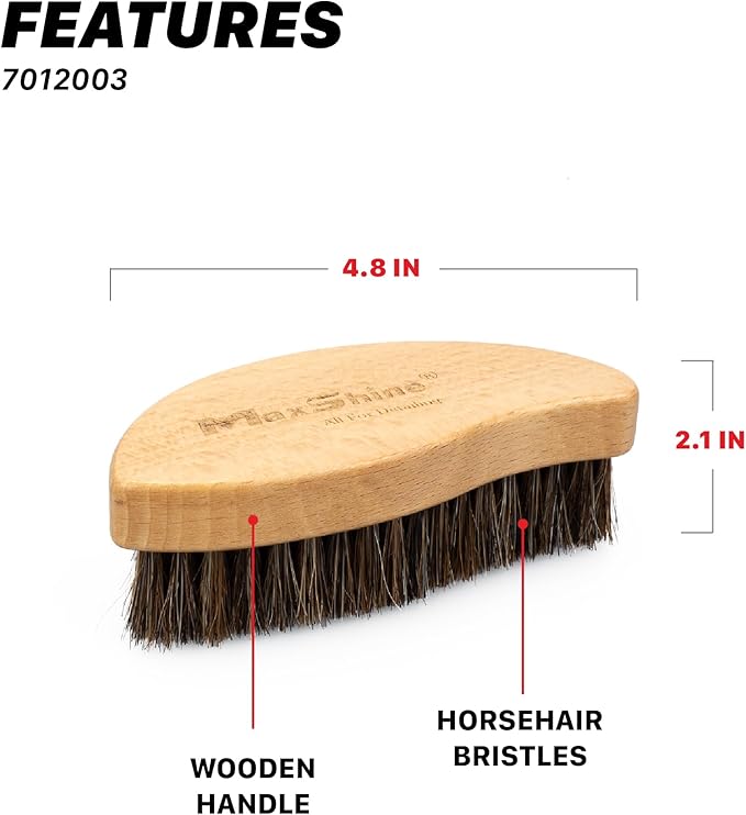 Maxshine Universal Ergonomic Interior Detailing Brush | Soft Horsehair & PP Bristles | Durable Car Cleaning Brush for Leather Seats, Upholstery, Dashboards & Interior Fabric Surfaces