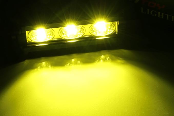 iJDMTOY 3000K Yellow 3-Chipset High Power LED Daytime Running Light Kit Compatible with Behind The Grille or Lower Bumper Insert Area
