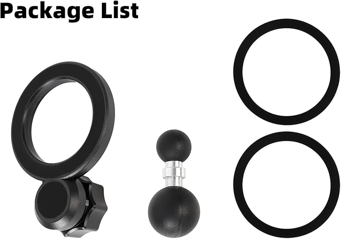 Magnetic Phone Holder Base for RAM Mounts, 1" (25mm) Ball Mount for Magsafe iPhone 17/16/15/14/13/12 Series, Compatible with RAM B Size Double Socket Arm
