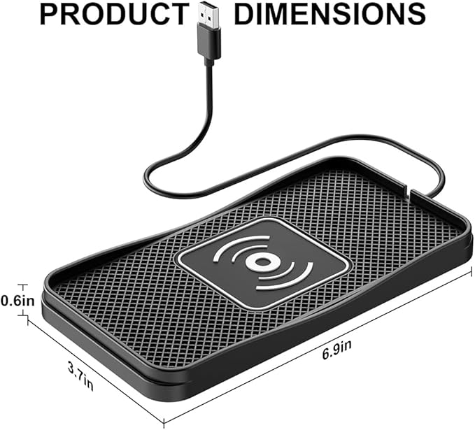 Wireless Car Charger Pad for Chevrolet Silverado 2000-2026, Type-C/USB 20W Car Wireless Charger Non-Slip Phone Charging Pad Car Accessories,B 30cm Cable USB Plug