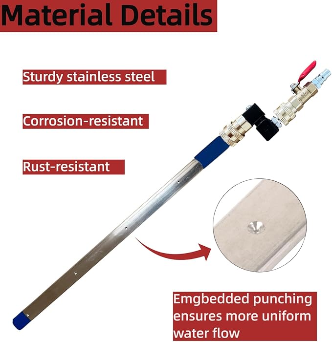 24" Radiator Cleaning Wand,Water and Air Dual-Use Cleaner Wand 4500 PSI Pressure Washer Tool for Car Radiator Flush and Washable Air Filter with 360° Swivel Quick Coupler,Switch and Fitting