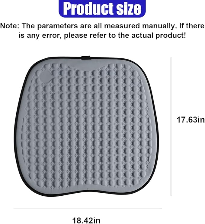 Cooling Gel Car Seat Cushion, Ice Silk Non-Slip Car Front Seat Cushion Pads, Thin Breathable Seats Protector Pad, Universal Auto Interior Seats Cooler Accessories for Long Driving (Grey)