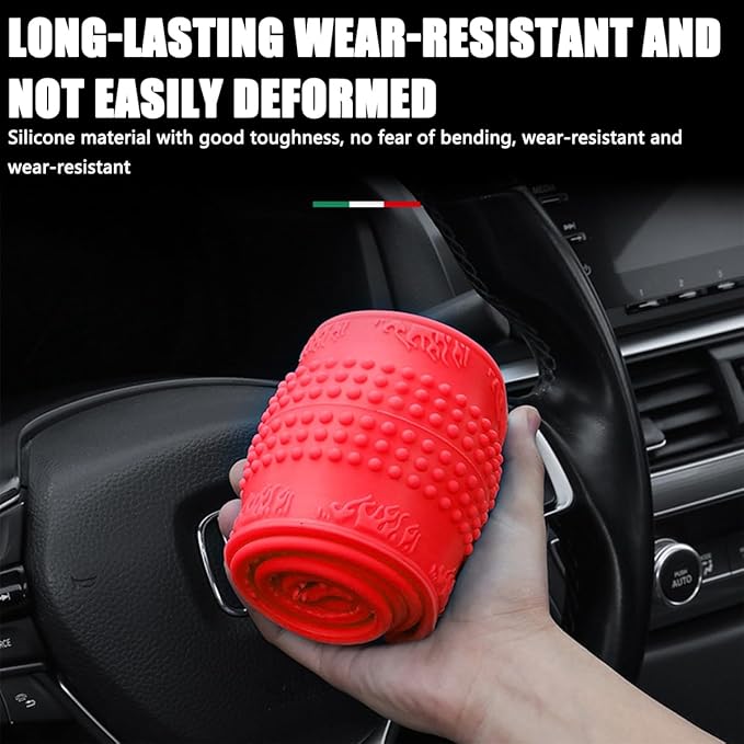 Steering Wheel Cover, Car Silicone Steering Wheel Protector, Anti-Slip Soft Odorless Wheel Covers, Universal 14-15 Inch Steering Wheel, Automotive Interior Accessories (Red)