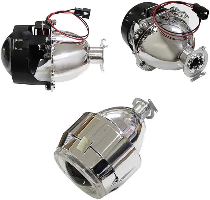 iJDMTOY Mini 2.5-Inch H1 Bulb Size Bi-Xenon Projector Lens with Shroud Compatible With Car Light Retrofit DIY Use