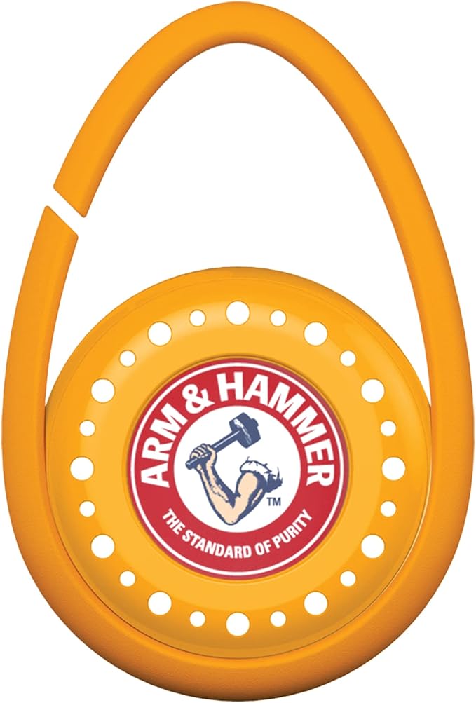 Arm & Hammer OdorBusterz ClipMATE™, Clean Burst, 4 Count – Clip-On Odor Absorber with Baking Soda, Carabiner Clip for Gym Bags, Backpacks & Travel Gear
