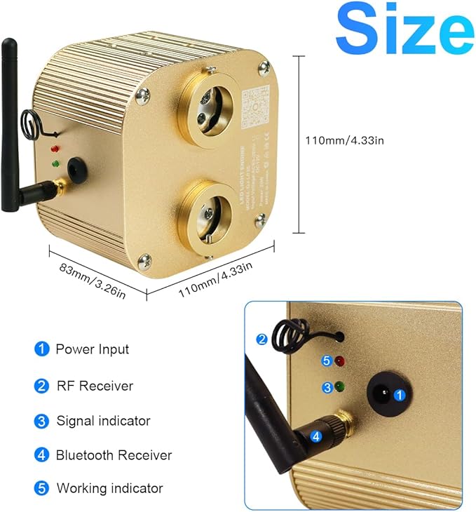 AMKI Dual Port 20W Twinkle Sound Mode RGBW Light Source Engine Driver Remote/APP Control Starlight Box Motor for Fiber Optic Star Ceiling Light Kit