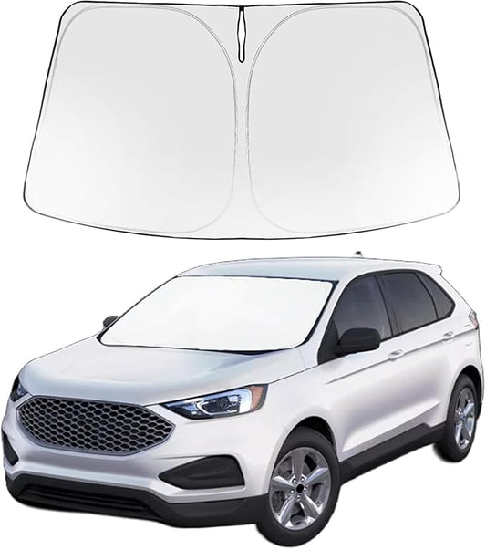 Proadsy 2026 Upgrade Windshield Sun Shade Custom Fit 2015-2024 Ford Edge Foldable Front Sunshade Protector Sun Visor Blocks UV Rays Keep Car Cooler