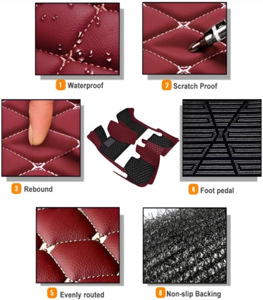 Add Personal Touch to Your Vehicle with IMEISH Customizable Logo Text Car Mats for 99% of vehiclesPads Protection Non-Slip Leather Floor Liners (White)