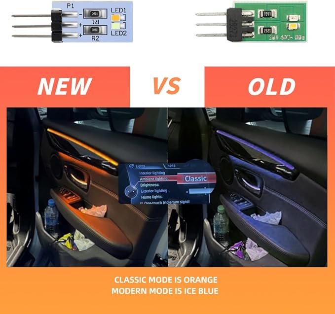 NJSBYL LED Interior Ambient Circuit Board Lighting Kits for 2016-2022 B-MW X1 F48, 2010-2017 5Series F07, 2012-2015 7Series F01 Coupe Sedan SUV Side Door Pocket/Panel/Storage/Handle Trim Lamp
