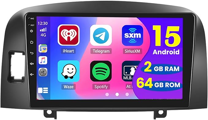 2+64GB Android Car Stereo for Hyundai Sonata 2004-2008 Wireless Carplay Android Auto, 9 Inch Touchscreen Car Radio GPS Navi WiFi Bluetooth Backup Camera FM RDS Radio EQ SWC