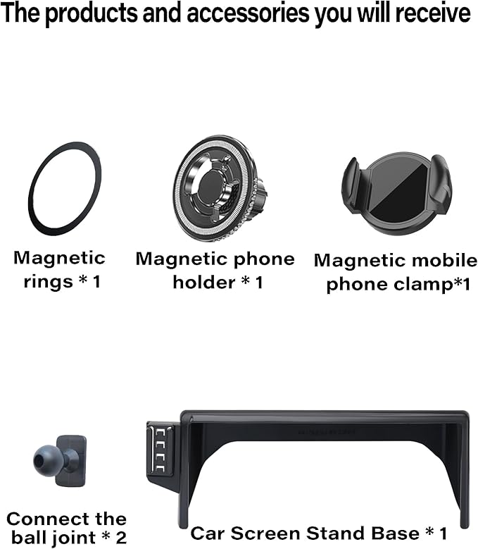 Magnetic Car Phone Mount for Toyota RAV4 2019-2025 Accessories, for MagSafe Strong Magnets Cell Phone Holder 7/8-Inch Touch Screen Cradles, with Portable Phone Gripper 360° Rotation