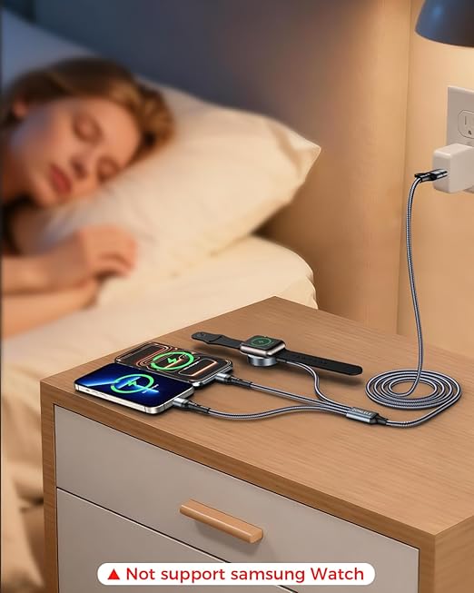 Travel Essentials for Apple Watch Charger,Multi Charging Cable for iPhone 17,iWatch Charger USB C Cord,Car Cruise RV Camping Essentials 2026 for iWatch Ultra/11&iPhone 16/15, Xbox One Cables