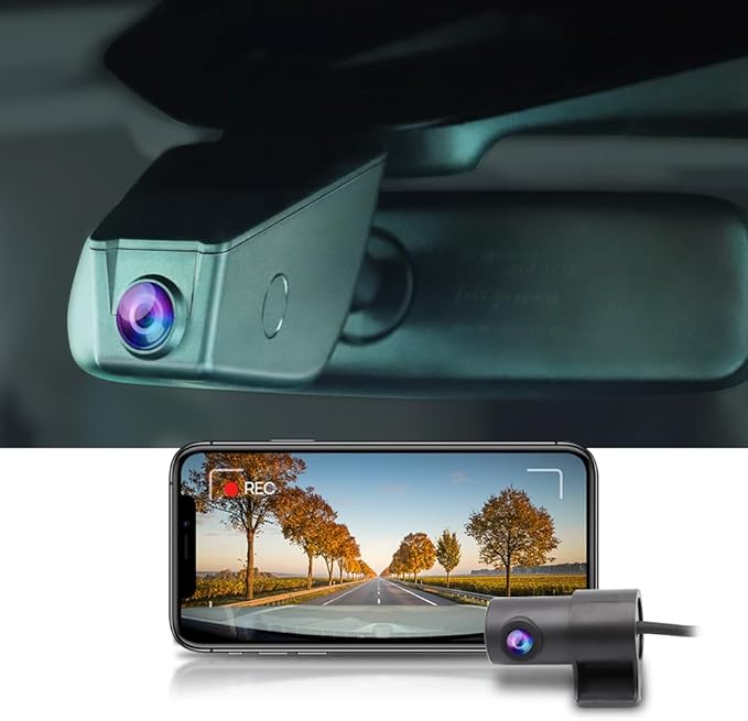 Fitcamx Front 2160P+Rear 1080P Dash Cam Adapts for Toyota Sienna 2014 2015 2016 (12 Pin) HD2-6275, OEM Style, Built-in WiFi & APP, Dual HD Video, Loop Recording, G-Sensor, Easy to Use, 128GB Card