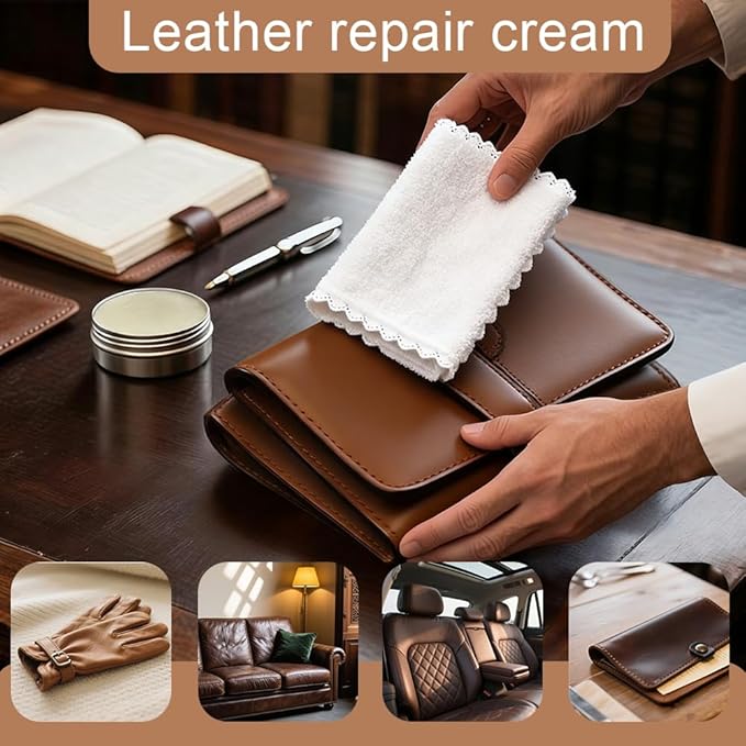 Leather Cream, Cleaner & Conditioner - Restores & Protects for Couches, Car Seats, Furniture, Shoes, Leather Product ect.