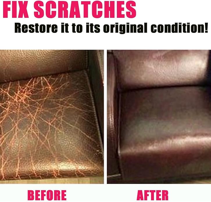 Leather Recoloring Balm, Leather & Vinyl Color Restorer Conditioner – Repairs Faded & Scratched Leather Color