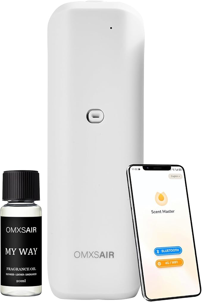 Waterless Wall Plug in Diffuser - Coverage 700 Sq.FT - Nanotechnology Plug in Scent Diffuser for Essential Oils- for Hotel and Home or Office - Smart Bluetooth APP Operation(White)