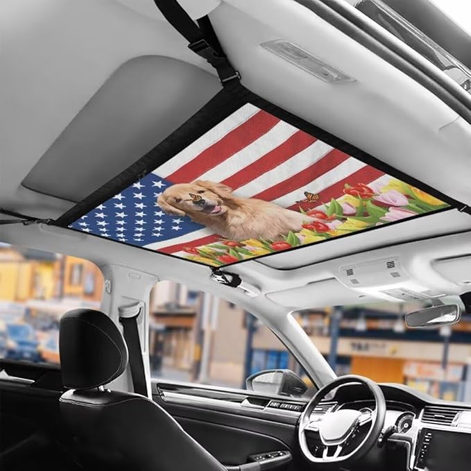 Puppy USA Flag Car Storage Bag Organizer Car Organizer for Car Seat Multi-Purpose Car Bag Storage Box Organizer Pouch Pocket Storage for Small Items