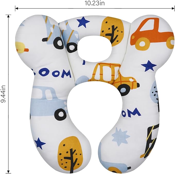 Baby Travel Pillow, Upgrade U-Shape Infant Pillow for Car Seat Pushchair and Stroller, Soft Comfortable Sleep Cushion for Kids Newborn and Toddler -Car White