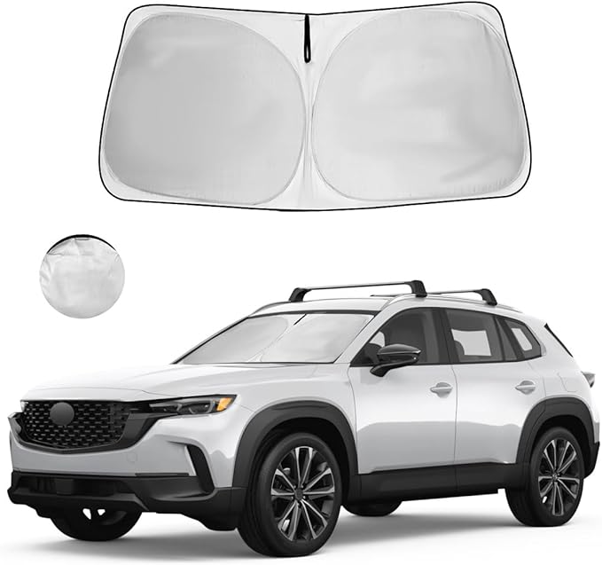 Windshield Sun Shade for Mazda CX-50 Accessories 2023 2024 2025 Window Sunshade Fit Mazda CX50 Sunshade Windshield Cover 4 Layers Front Window Shade Sun Visor Blocks UV Keep Car Cooler