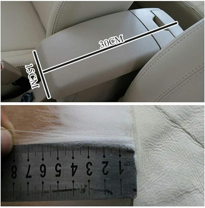 Auto Center Console Cover, Console Cover Armrest Pads, Warm Winter Sheepskin Wool Car Armrest Seat Box Pad Cushion Protector Universal Fit (Purple)