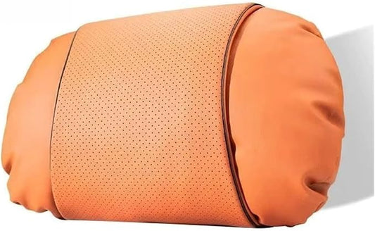 1/2PCS PU Leather Car Neck Pillow & Lumbar Support Cushion, Breathable Universal Seat Headrest Waist Pad, Soft Support Cushion for Daily Driving and Travel(F Style headrest)