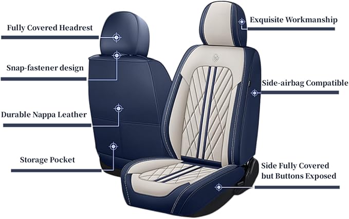 Premium Nappa Leatherette Car Seat Cover Set Custom Fit for Honda CR-V CRV 2000-2023 2024 2025 2026 Water-Proof Breathable Faux Leather Seat Cushion Protectors (Front 2 Seats,Orange Grey)