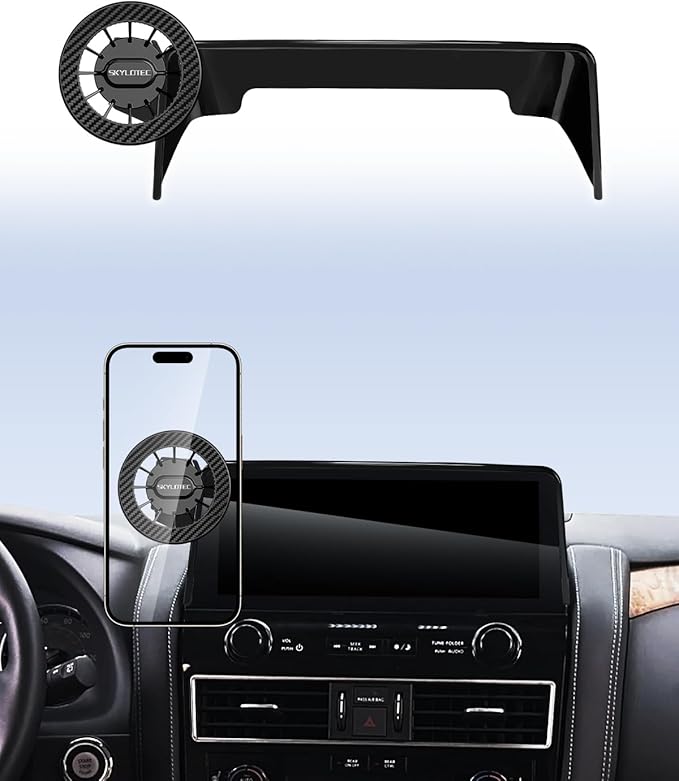 Car Phone Holder for Nissan Armada 2021-2024/Infiniti QX80 2022-2024 Accessories Automobile Cradles Magnetic Phone Mount Compatible with MagSafe, Strong Magnets Cell Phone Base(Only Fit 12.3-Inch)