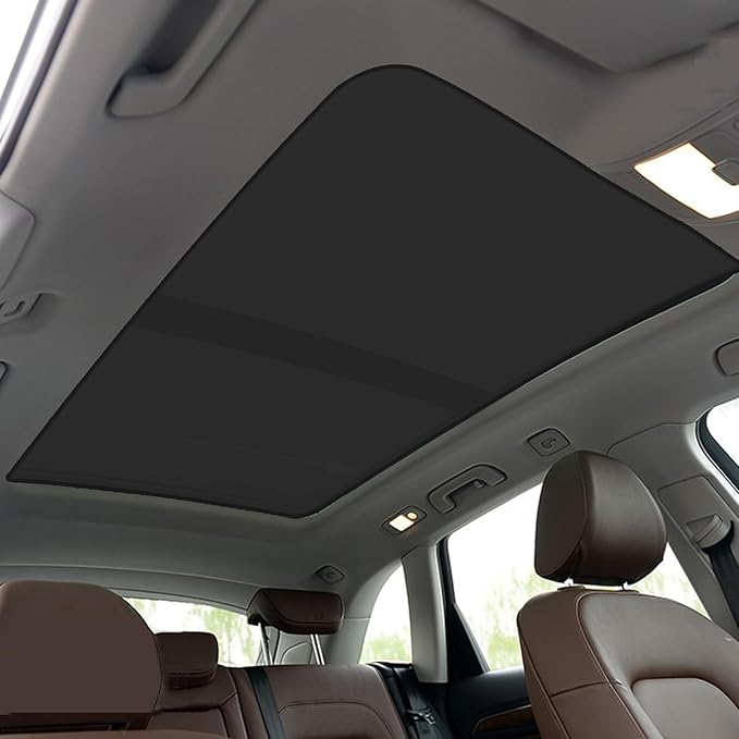 Sunshade Roof Compatible with Audi Q5 2009-2017 SUV, Heat Insulation Sunroof Shade, Foldable Glass Roof Shade with Storage Bag, Black