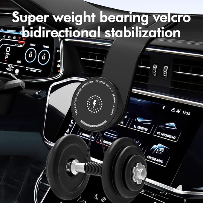 MagSafe Car Mount Charger, 15W Fast Magnetic Wireless Car Charger, Magnetic Phone Holder with 360° Adjustable Mount and Memory Alloy Bendable Arm for iPhone 17/16/15/14/13/12 Series