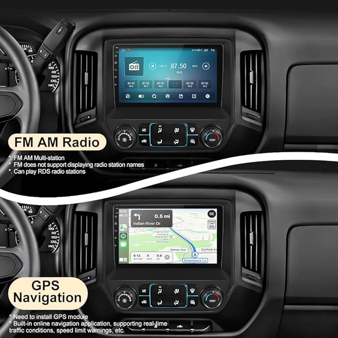 8Core 64GB ROM Car Radio for Chevy Silverado GMC Sierra 2014-2018, Android 13 10.1" Stereo with Wireless CarPlay Android Auto BT GPS SWC Backup Camera 4GB RAM + 64GB ROM