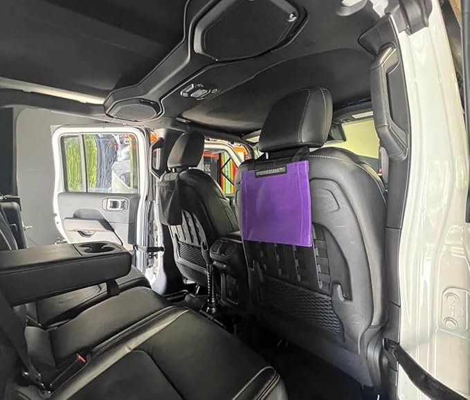 SPIDERWEBSHADE Seatback Sac - Backseat Car Storage Organizer - Large Mesh Pocket for Organizing Snacks, Toys, Tablets, Phones, Car Travel Accessories - Universal For Most Vehicles (Purple)