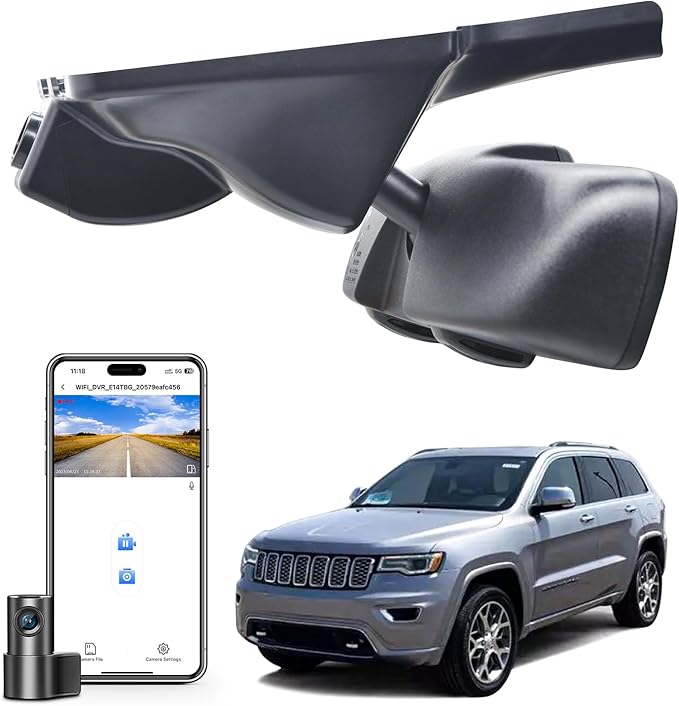 Mangoal Front 4K & Rear 1080p Dash Cam Custom Fit for Jeep Grand Cherokee 2016 2017 2018 2019 2020 2021, WK 2022 (Model C), Laredo Laredo X Overland Summit Trackhawk, OEM Look, WiFi & App,128GB Card