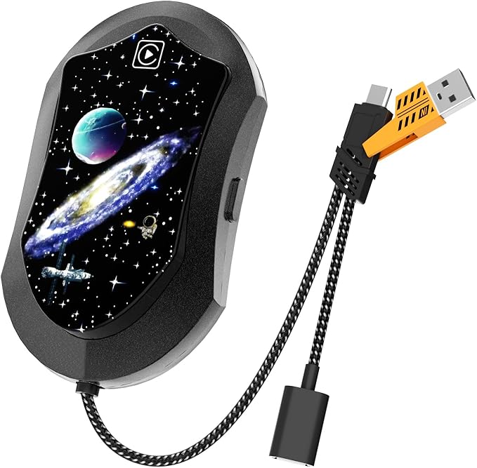 Wireless Android Auto & CarPlay Adapter, Plug and Play, No Lag, USB Type-A & C Support with Charging Port, Mini 3 in 1 Wireless Adapter Compatible with Cars with Wired CarPlay/Android Auto