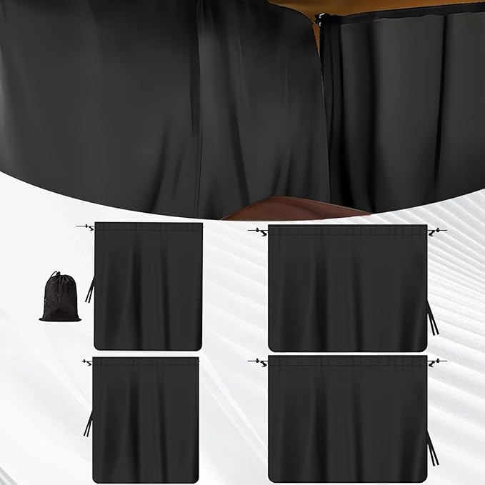 3PCS Car Window Shades Kit, Auto Privacy Divider Blackout Curtains, Removable Strong Sunshade with UV/Heat Protection for Baby Sleeping, Travel, Camping, Universal Car Accessories