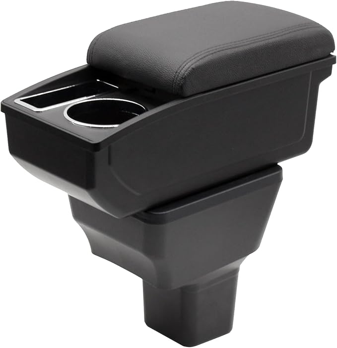 YJYWZH Car Armrest Box for Nissan Kicks Accessories 2016-2021 Center Console Storage Organizer Double Layer Space with Cup Holder Mobile Phone Holder (Black Thread)