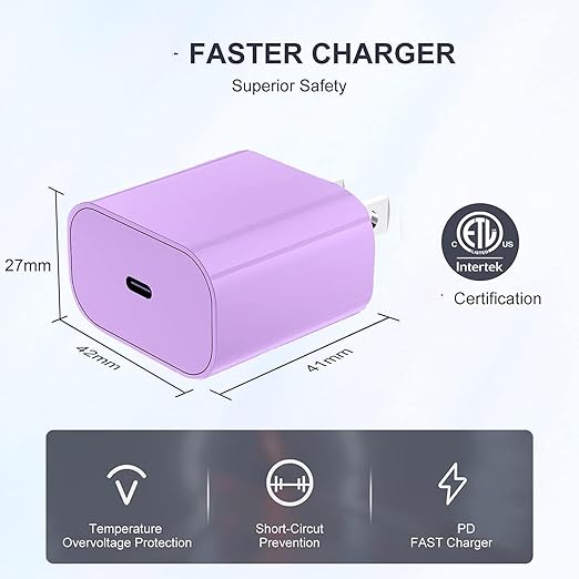 iPhone Fast Charger,Type C Wall Charger Block Plug and 10ft USB C to Lightning Charging Cable Cord Long,Power Adapter Cube Brick Box for Apple iPhone 14 Pro Max/14 Plus/14/13/12 Mini/11/XS Max/XR/iPad
