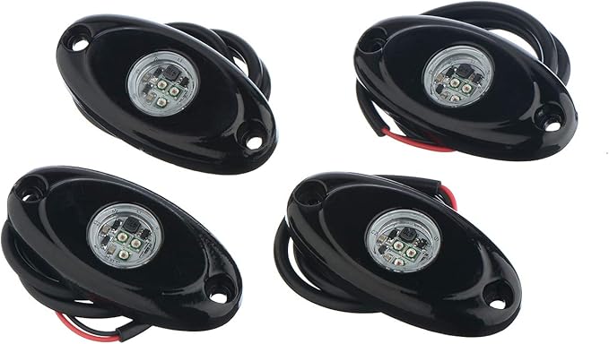YONEDA 4 Pods Green Rock Lights 6000K Ultra Bright LED Neon Underglow Light IP68 Waterproof for Trucks SUV UTV ATV RZR Car Boats Pickup Motorcycle