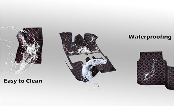 Yaruicar Custom Personalized Floor Mats for Cars Luxury Full Coverage All Car Floor Mats Anti-Slip Leather Car Mat Set Trucks & SUVs Trucks Automotive Floor Mats Liners (White)