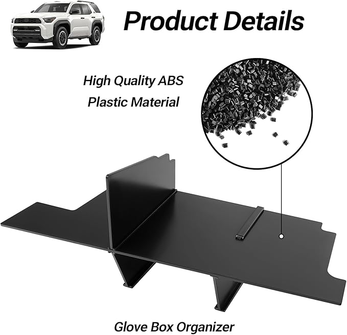 Hellet Glove Box Organizer Compatible with Toyota 2025 2026 4Runner Accessories Center Console Organizer Insert Compartment Tray