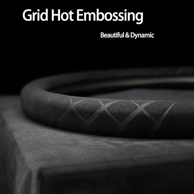 Suede Steering Wheel Cover,Compatible with Chrysler 200 Pacifica Sebring Town & Country SuedeLeather Sport Non-Slip Wheel Cover Car Interior Accessories 15.5 16 inch for Man and Women