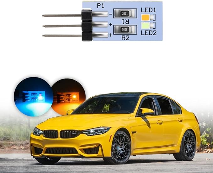 NJSBYL LED Interior Dashboard Storage Ambient Circuit Board for B-MW 2 3 4 Series X1 X2 I3 M2 M3 M4 Pre-LCI Ambient Lighting Module Instrument Panel Ashtray Atmosphere Lamp Blue-Orange Replacement