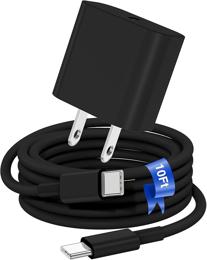iPhone 17 16 15 Fast Charger Block and 10ft Type C to C Cable Cord Long, 20W USB C Charging Plug for Apple iPhone 17 Pro Max/17 Air/16 Pro Max/16/15 Pro/15 Plus/iPad Mini,Wall Power Adapter Cube Brick