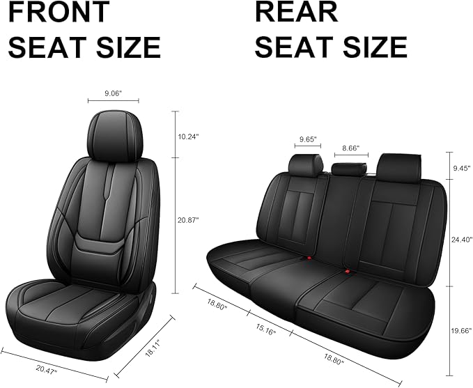 Fit for 98% of Mercedes Benz Car Seat Covers, Premium Nappa Leather Seat Cover, Fully Wrapped Protect Modern Style Seat Cover (5-Seat Standard, Classic Black)