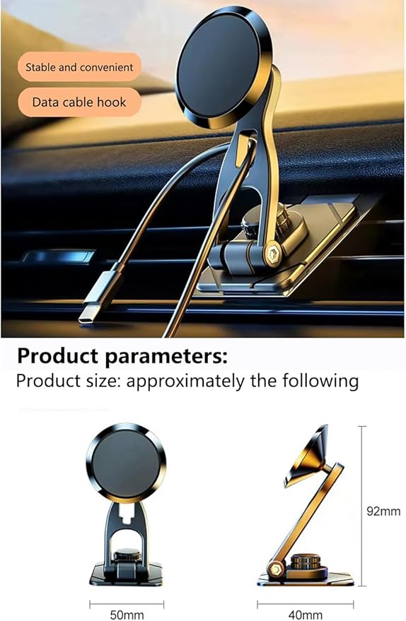 Car Phone Holde, Magnetic Phone Mount for Car, 360 ° Dashboard Car Phone Mount Compatible with Smartphones Such as iPhone