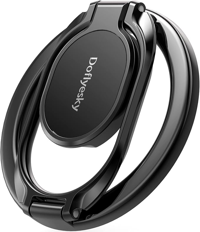 Doflyesky Magnetic Phone Ring Holder for iPhone, Double Adjustable Gym Phone Grip Holder and Stand Removable for Magsafe Case, iPhone 17/16/15/Pro Max Plus SE