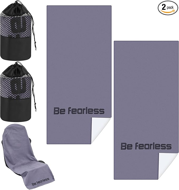 2 Pack Car Seat Towel Covers with Storage Bag 63 x 32 Inch Athletic Running Towel Seat Sweat Washable Non Slip Cover Gift for Car Outdoor Sport Activities (Gray)