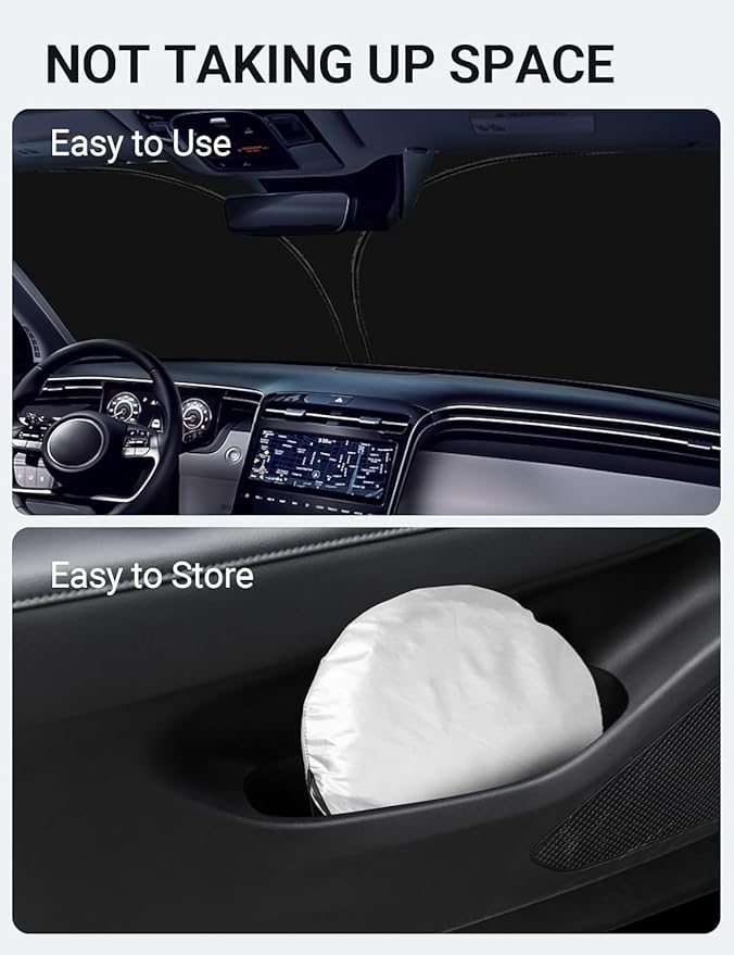 Proadsy 2026 Upgrade Windshield Sun Shade Custom Fit Hyundai Tucson 2016-2021 4-Layer Foldable Front Sunshade Protector Sun Visor Blocks UV Rays Keep Car Cooler Accessories