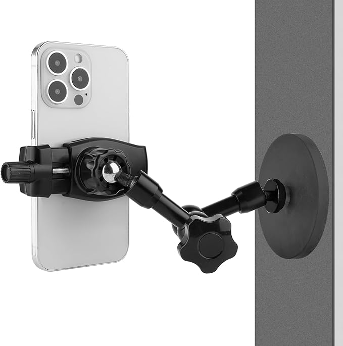 Mippko Magnetic Phone Holder,Heavy Duty Phone Mount for Truck/Tractor/Forklift/Boat/Motor Vehicles,Fit 3.5~7.5" iPhone/Nexus/Smartphone,360°Adjustable Arm 3.46" Magnetic Base